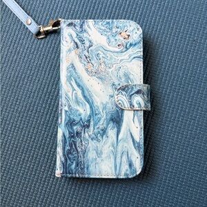 Blue Marble Wallet Phone Case Folio - iPhone 14